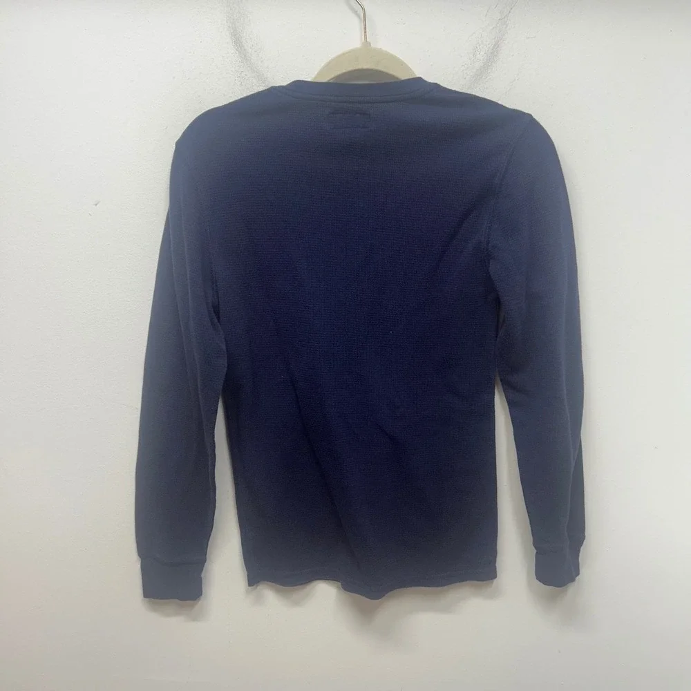 Polo Ralph Lauren Navy Waffle Knit Thermal Sleepwear Shirt Polo Bear Small